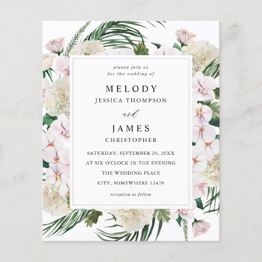 Budget Greenery Boho Tropical Floral Wedding (Voorkant)