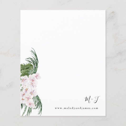 Budget Greenery Boho Tropical Floral Wedding Flyer (Achterkant)