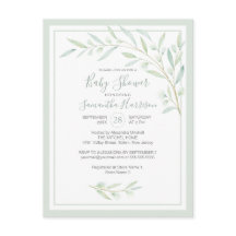 Budget Greenery Botanical Elegant Sage Baby shower
