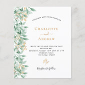 Budget Greenery botanical floral gold bruiloft (Voorkant)