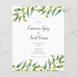 Budget Greenery Chic Script Wedding Uitnodiging