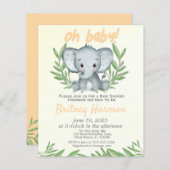 Budget Greenery Elephant Neutral Baby shower (Voorkant / Achterkant)