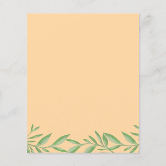 Budget Greenery Elephant Neutral Baby shower Flyer (Achterkant)