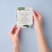 Budget Greenery Emerald Green Wedding Invitations Flyer (Hand)