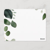Budget Greenery en Eucalyptus Wedding Invitation Briefkaart (Achterkant)