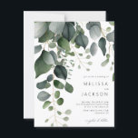 Budget Greenery en Eucalyptus Wedding Invitation Briefkaart<br><div class="desc">Greenery en Eucalyptus Wedding Invitation</div>