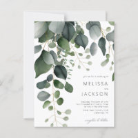 Budget Greenery en Eucalyptus Wedding Invitation