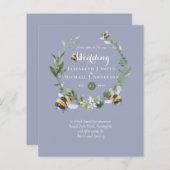 BUDGET Greenery Eucalyptus bijen bruiloft uitnodig (Voorkant / Achterkant)