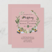 BUDGET Greenery Eucalyptus bijen bruiloft uitnodig (Voorkant / Achterkant)