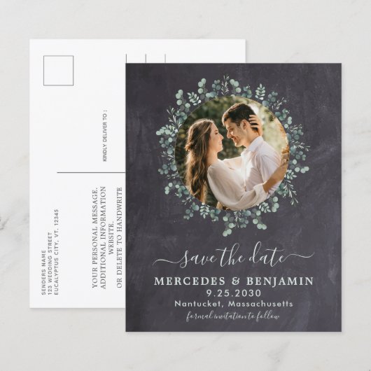 Budget Greenery Eucalyptus Foto slaat de datum van (Voorkant / Achterkant)