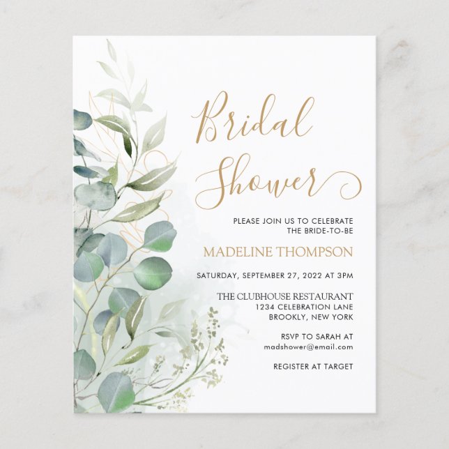 BUDGET Greenery Eucalyptus Gold Vrijgezellenfeest (Voorkant)