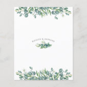 Budget Greenery Eucalyptus Gold Wedding Invitation (Achterkant)