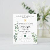 Budget Greenery Eucalyptus katholieke bruiloft Uit (Staand voorkant)