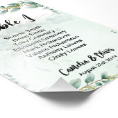 BUDGET Greenery Eucalyptus SEATING CHART Wedding Foto Afdruk (Hoek)