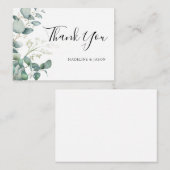 BUDGET Greenery Eucalyptus Weddenschap Hartelijk d Notitiekaartje (Voorkant / Achterkant)