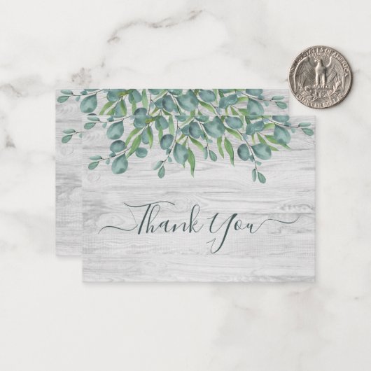 Budget Greenery Eucalyptus Weddenschap Notitiekaartje (Voorkant / Achterkant in situ)