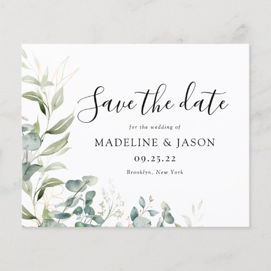 BUDGET Greenery Eucalyptus Weddenschap Save the Da (Voorkant)