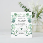 Budget Greenery Eucalyptus Wedding Invite (Staand voorkant)