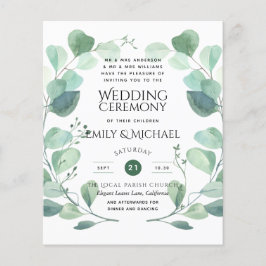 Budget Greenery Eucalyptus Wedding Invite