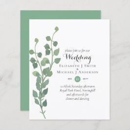 Budget Greenery Eucalyptus Wedding Invites