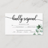 Budget Greenery Eucalyptus Wedding RSVP Informatiekaartje (Voorkant)