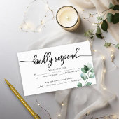 Budget Greenery Eucalyptus Wedding RSVP Informatiekaartje
