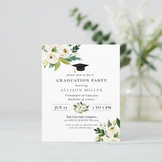 Budget Greenery Floral Afstuderen (Staand voorkant)