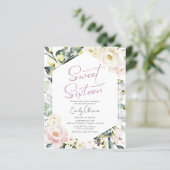 Budget Greenery Floral Lijst Sweet 16 Invitation (Staand voorkant)