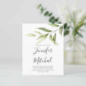 BUDGET Greenery Floral Minimal Wedding Invitation (Staand voorkant)
