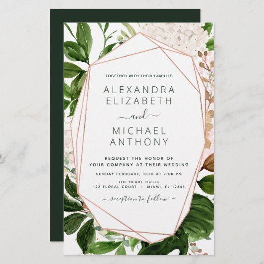 Budget Greenery Foliage Elegant Wedding (Voorkant / Achterkant)