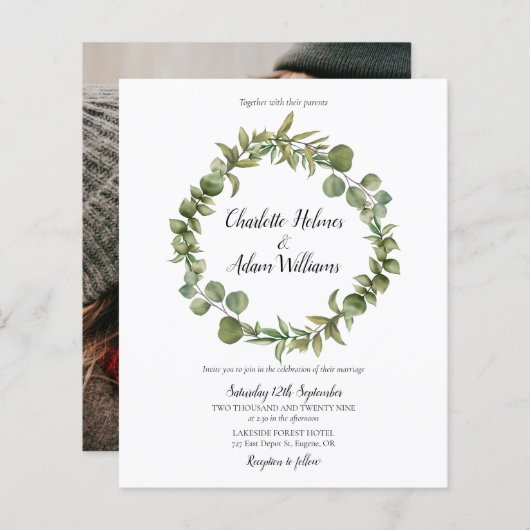 Budget Greenery Foliage Foto Weddenschap (Voorkant / Achterkant)