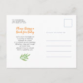 Budget Greenery Foliage Herfst Botanisch Baby show Uitnodiging Briefkaart (Achterkant)