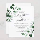 Budget Greenery Foliage Wedding Uitnodiging (Voorkant / Achterkant)