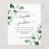 Budget Greenery Foliage Wedding Uitnodiging (Voorkant)