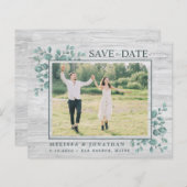 Budget Greenery Foto Wedding Save the Date Invite (Voorkant / Achterkant)