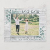 Budget Greenery Foto Wedding Save the Date Invite (Voorkant)