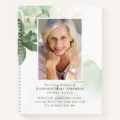 BUDGET Greenery Funeral Memorial Guest Book Notitieboek (Voorkant)