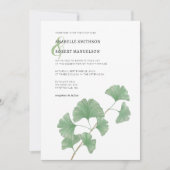 Budget Greenery Ginkgo Tree Waterverf Wedding Kaart (Voorkant)