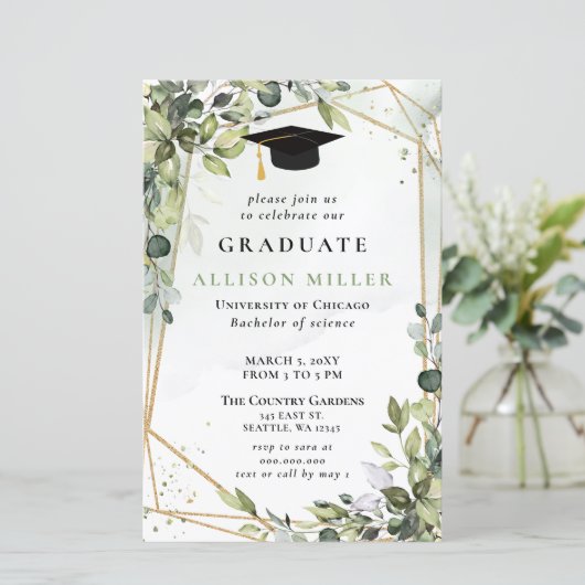 Budget Greenery Gold Afstuderen (Staand voorkant)