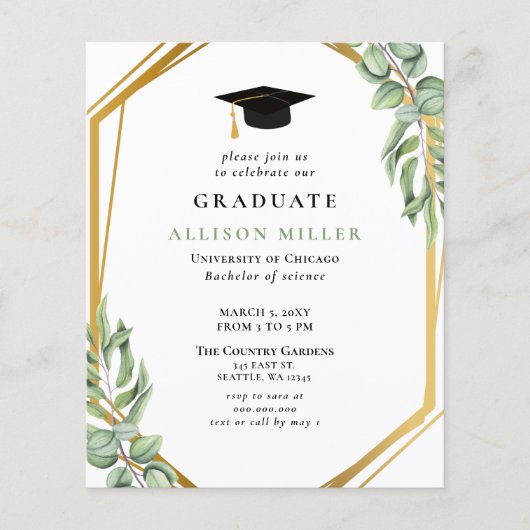 Budget Greenery Gold Afstuderen (Voorkant)