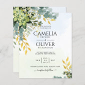 BUDGET Greenery Gold Eucalyptus Leaves Wedding (Voorkant / Achterkant)