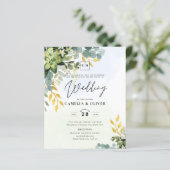 BUDGET Greenery Gold Eucalyptus Leaves Wedding (Staand voorkant)