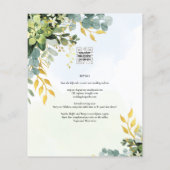 BUDGET Greenery Gold Eucalyptus Leaves Wedding Flyer (Achterkant)