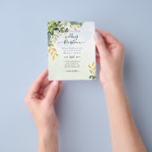 BUDGET Greenery Gold Eucalyptus Leaves Wedding Flyer (Hand)