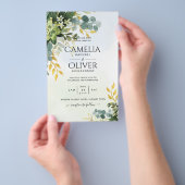 BUDGET Greenery Gold Eucalyptus Leaves Wedding Flyer (Hand)