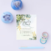 BUDGET Greenery Gold Eucalyptus Leaves Wedding Flyer (Enkel)