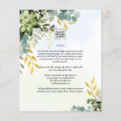 BUDGET Greenery Gold Eucalyptus Leaves Wedding Flyer (Achterkant)