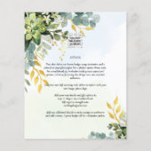 BUDGET Greenery Gold Eucalyptus Leaves Wedding Flyer (Achterkant)