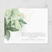 Budget Greenery Gold Funeral Hartelijk dank (Voorkant)