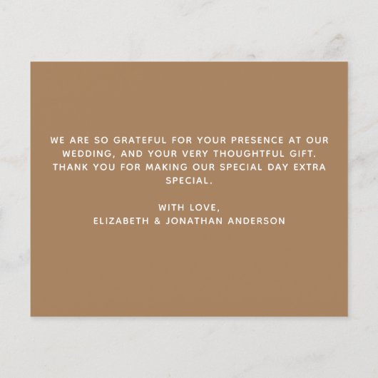 Budget Greenery Gold Script Weduwen Dank u (Achterkant)